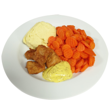 Kibbeling Remouladesaus Wortelschijfjes Aardappelpuree